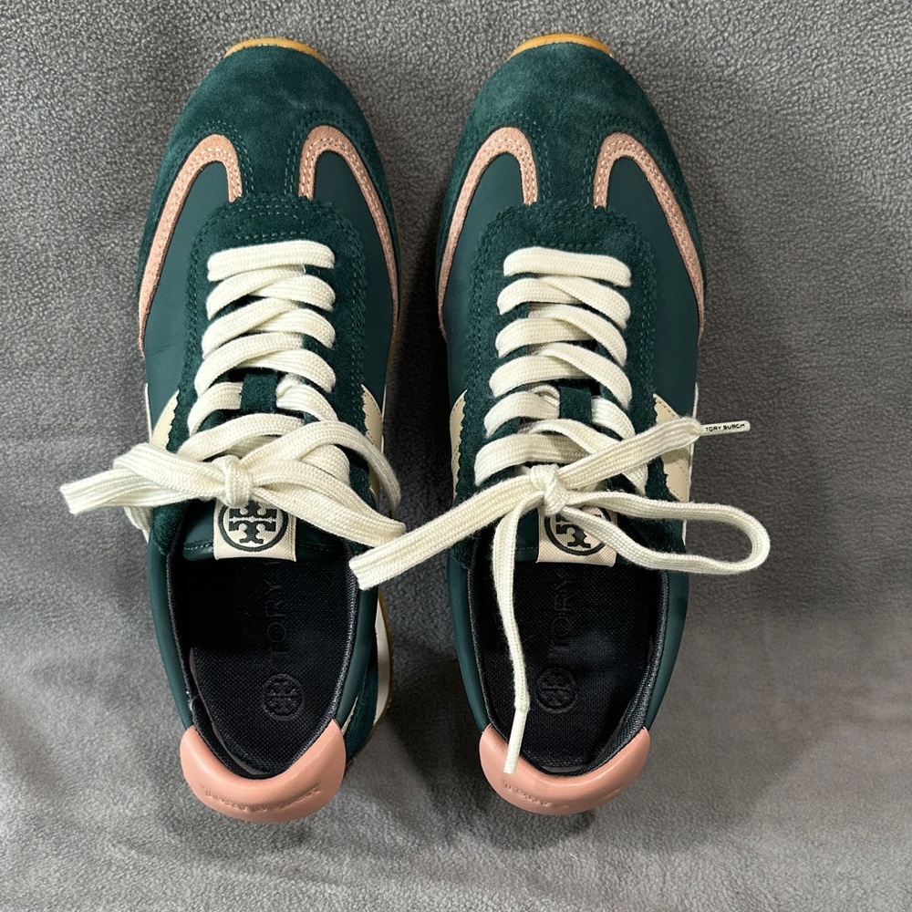Tory Burch Bottle Green/Pink Moon Sneakers